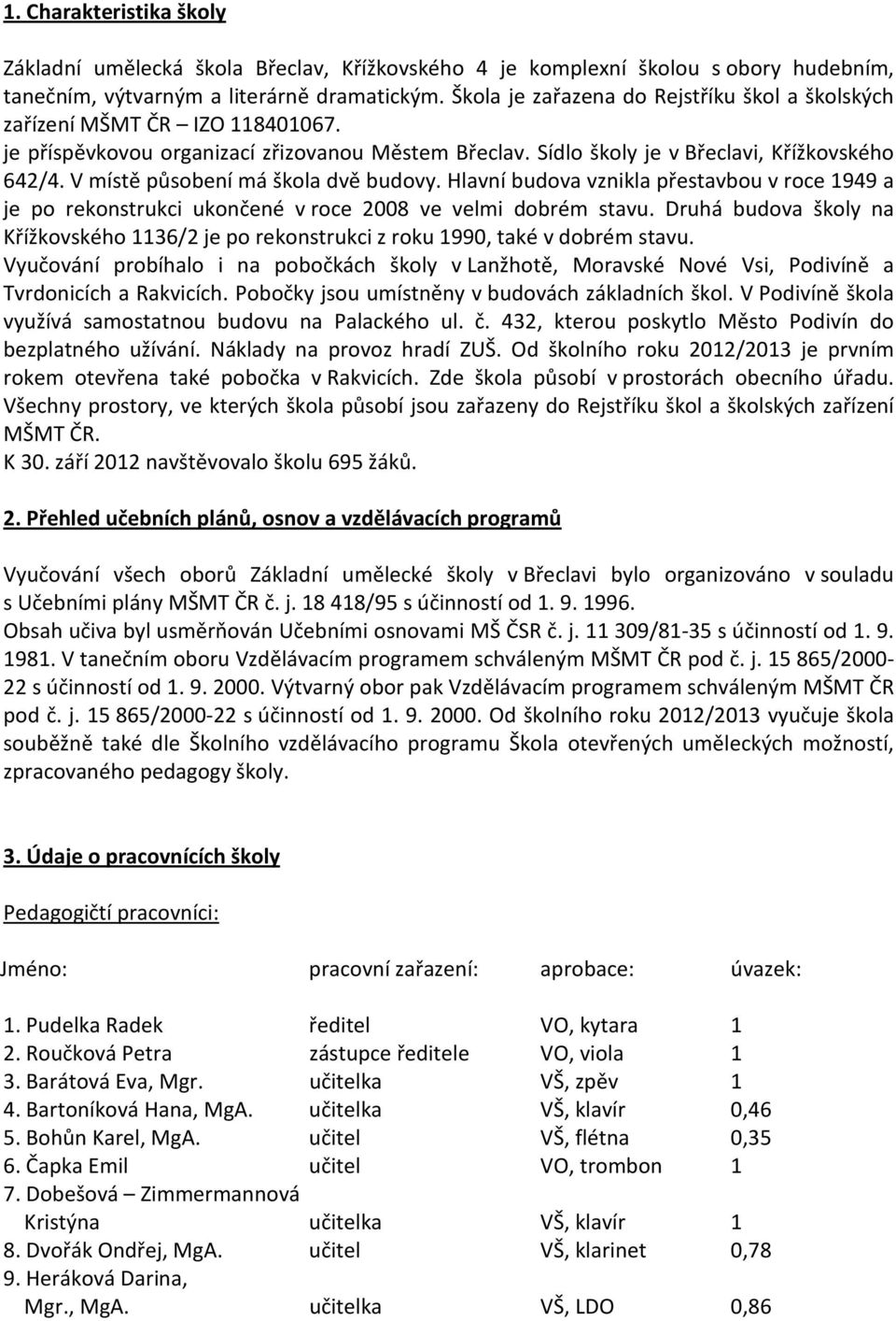 V místě působení má škola dvě budovy. Hlavní budova vznikla přestavbou v roce 1949 a je po rekonstrukci ukončené v roce 2008 ve velmi dobrém stavu.