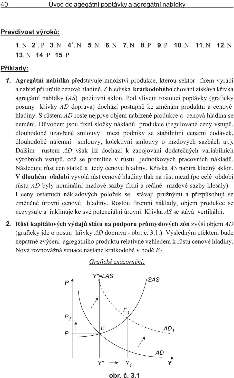 od vlivem rostoucí poptávky (graficky posuny køivky AD doprava) dochází postupnì ke zmìnám produktu a cenové hladiny. S rùstem AD roste nejprve objem nabízené produkce a cenová hladina se nemìní.