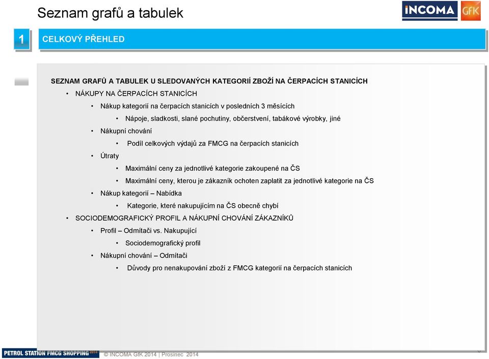 zakoupené na ČS Maximální ceny, kterou je zákazník ochoten zaplatit za jednotlivé kategorie na ČS Nákup kategorií Nabídka Kategorie, které nakupujícím na ČS obecně chybí SOCIODEMOGRAFICKÝ