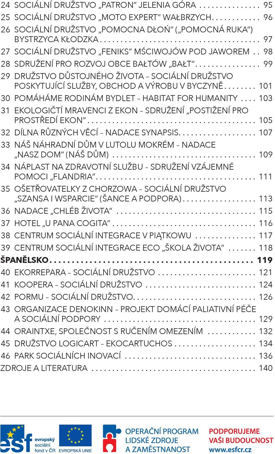 .. 101 30 POMÁHÁME RODINÁM BYDLET HABITAT FOR HUMANITY... 103 31 EKOLOGIČTÍ MRAVENCI Z EKON SDRUŽENÍ POSTIŽENÍ PRO PROSTŘEDÍ EKON... 105 32 DÍLNA RŮZNÝCH VĚCÍ NADACE SYNAPSIS.