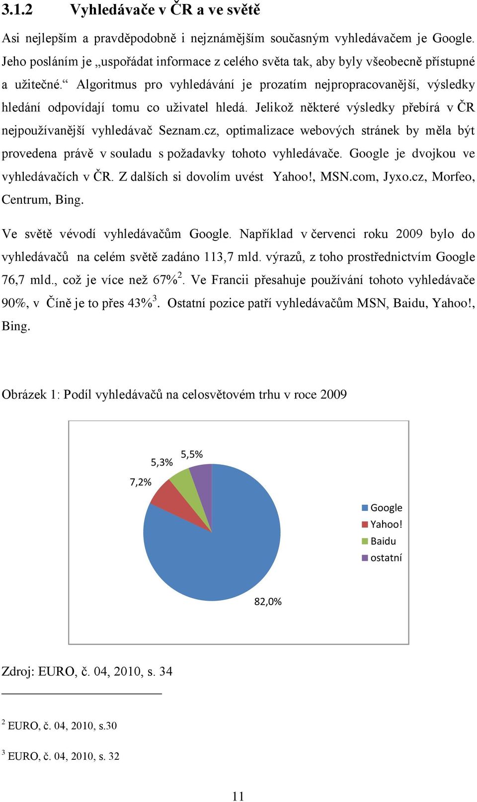 Algoritmus pro vyhledávání je prozatím nejpropracovanější, výsledky hledání odpovídají tomu co uživatel hledá. Jelikož některé výsledky přebírá v ČR nejpoužívanější vyhledávač Seznam.