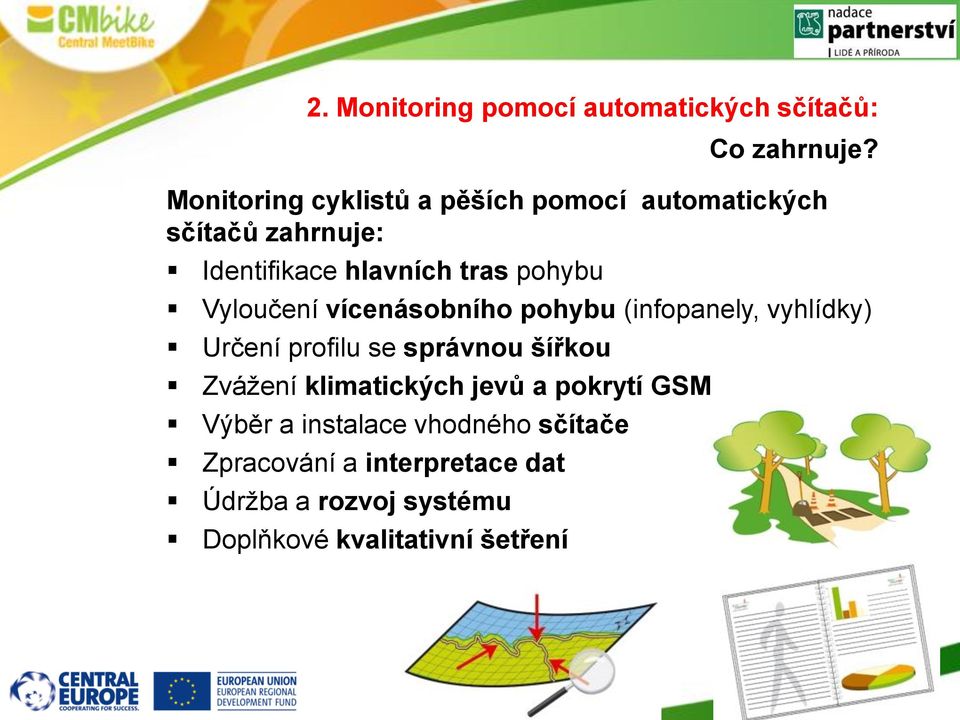 Vyloučení vícenásobního pohybu (infopanely, vyhlídky) Určení profilu se správnou šířkou Zvážení