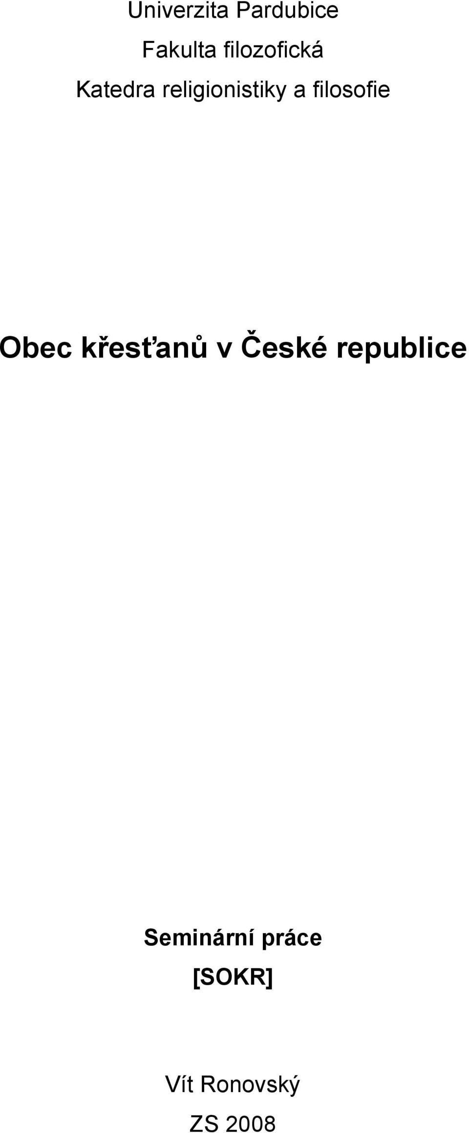 filosofie Obec křesťanů v České