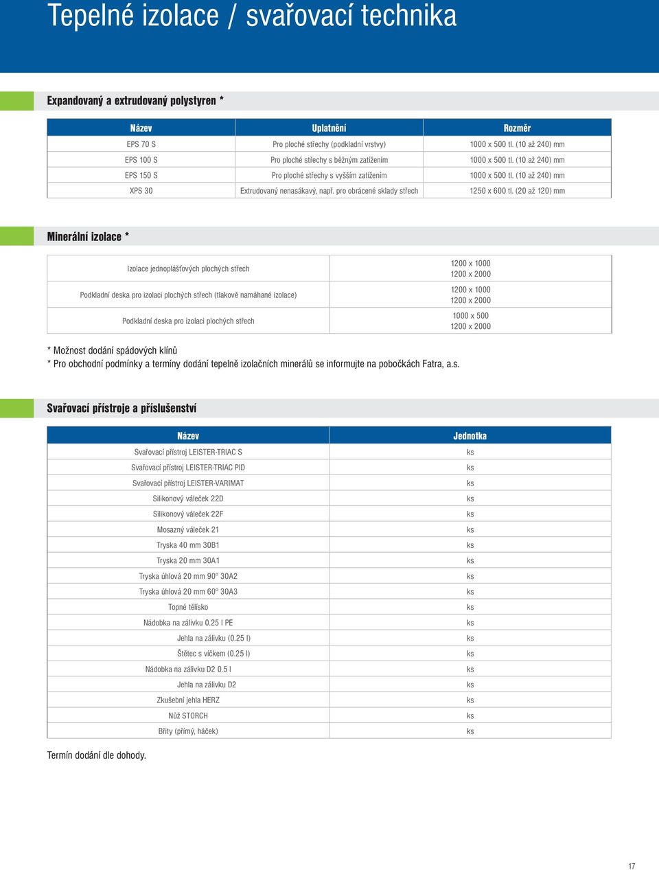 (10 až 240) mm XPS 30 Extrudovaný nenasákavý, např. pro obrácené sklady střech 1250 x 600 tl.