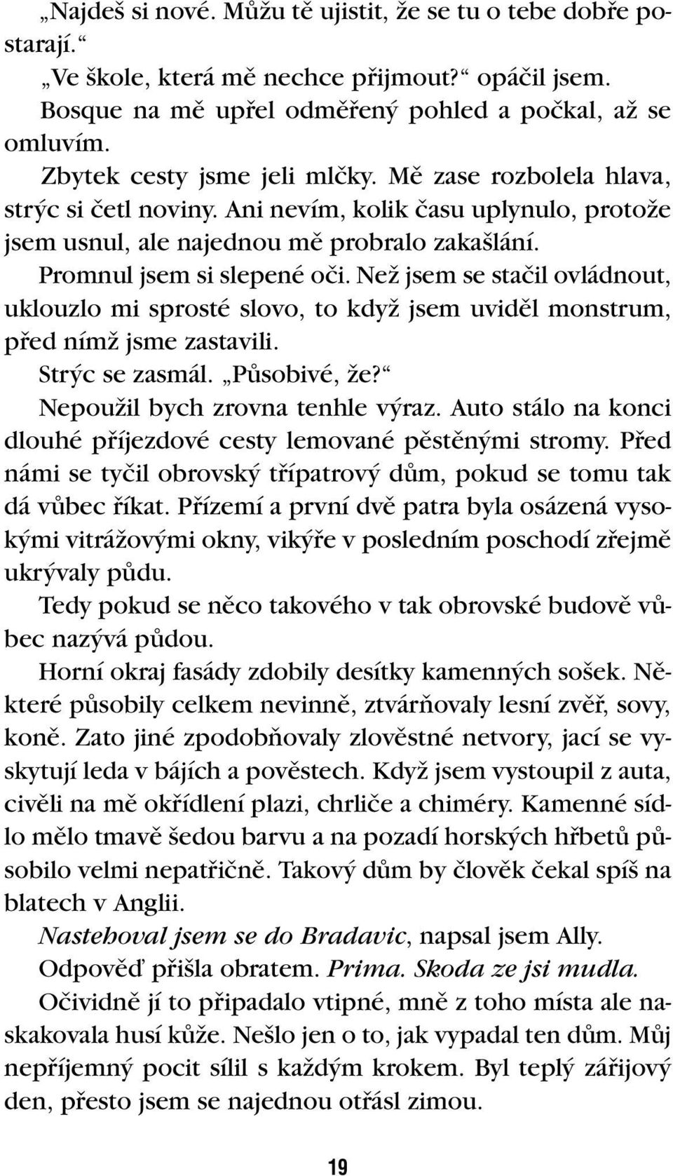 NeÏ jsem se staãil ovládnout, uklouzlo mi sprosté slovo, to kdyï jsem uvidûl monstrum, pfied nímï jsme zastavili. Str c se zasmál. PÛsobivé, Ïe? NepouÏil bych zrovna tenhle v raz.