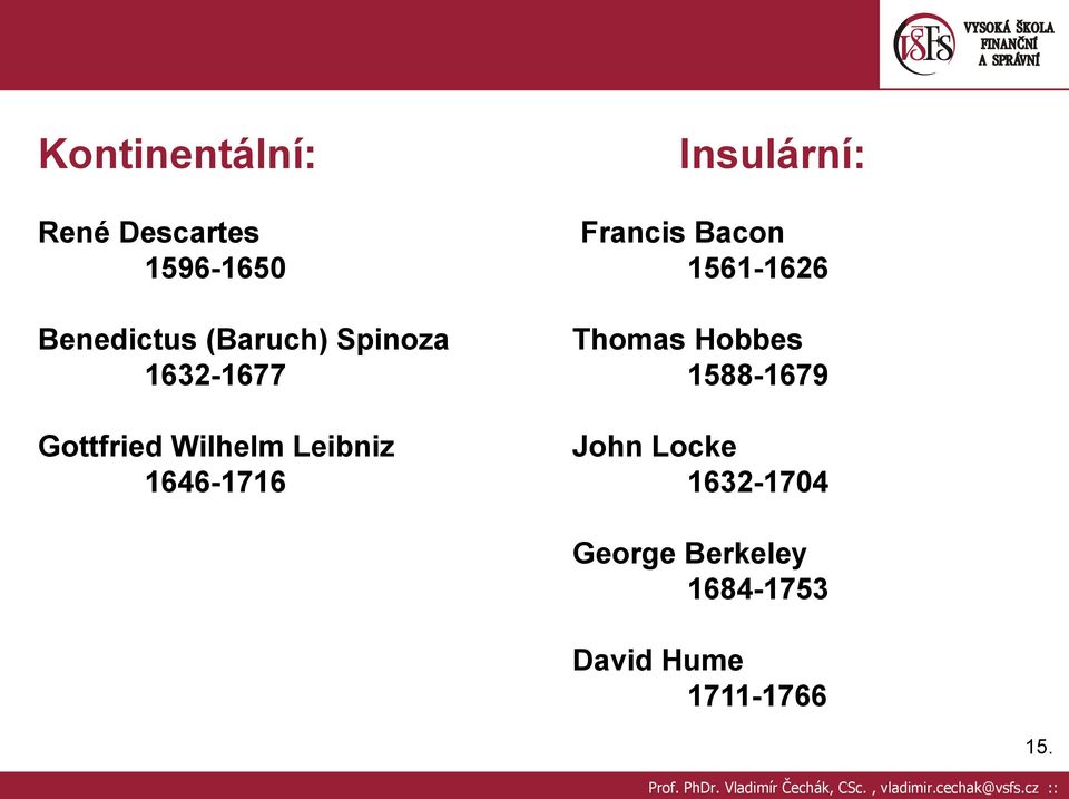 Hobbes 1632-1677 1588-1679 Gottfried Wilhelm Leibniz John