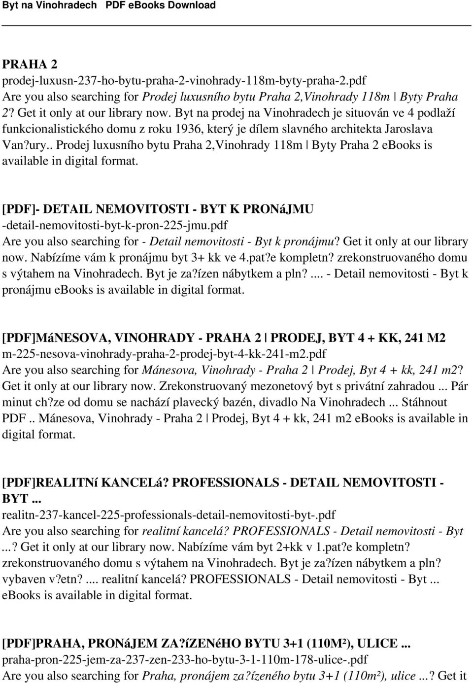 . Prodej luxusního bytu Praha 2,Vinohrady 118m Byty Praha 2 ebooks is [PDF]- DETAIL NEMOVITOSTI - BYT K PRONáJMU -detail-nemovitosti-byt-k-pron-225-jmu.