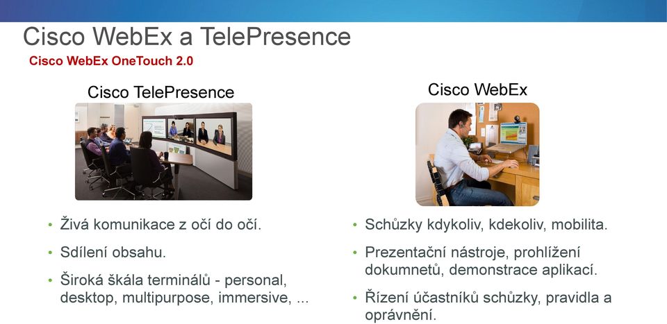 Široká škála terminálů - personal, desktop, multipurpose, immersive,.