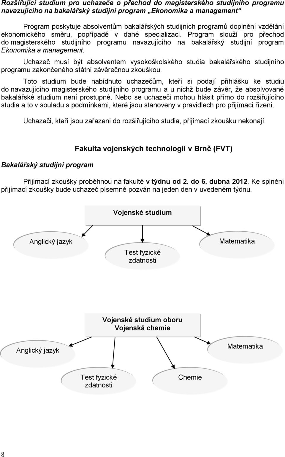 Program slouţí pro přechod do magisterského studijního programu navazujícího na bakalářský studijní program Ekonomika a management.