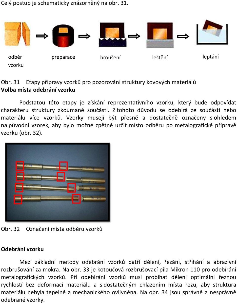 zkoumané součásti. Z tohoto důvodu se odebírá ze součásti nebo materiálu více vzorků.