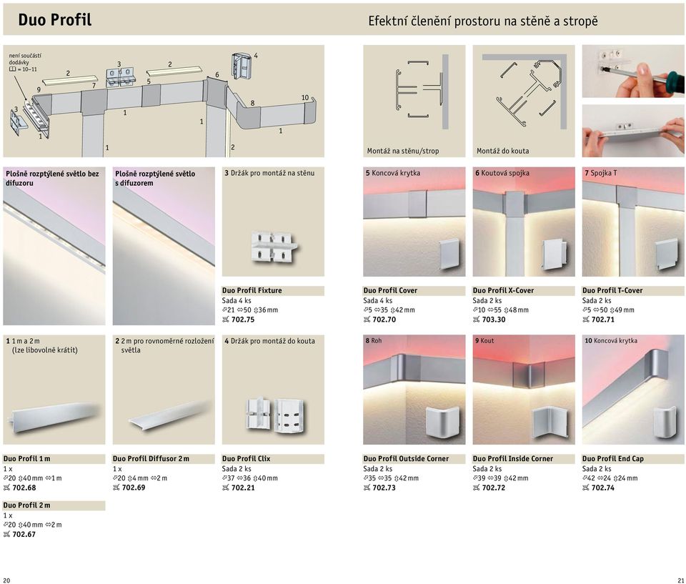 336 mm B 702.75 Duo Profil Cover Sada 4 ks 5 235 342 mm B 702.70 Duo Profil X-Cover 0 255 348 mm B 703.30 Duo Profil T-Cover 5 250 349 mm B 702.