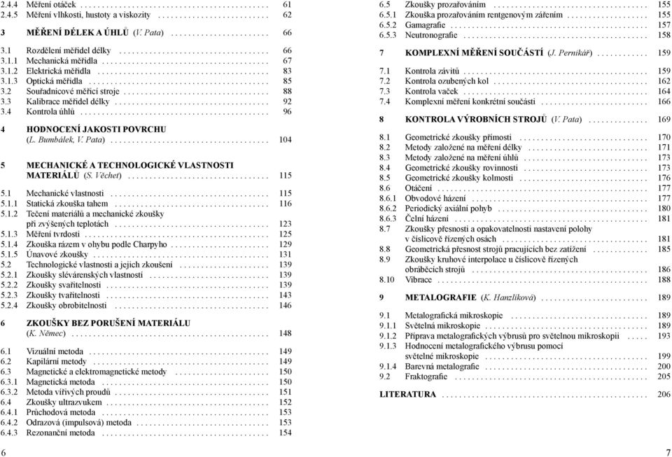 1.3 Optická měřidla.......................................... 85 3.2 Souřadnicové měřicí stroje.................................. 88 3.3 Kalibrace měřidel délky.................................... 92 3.