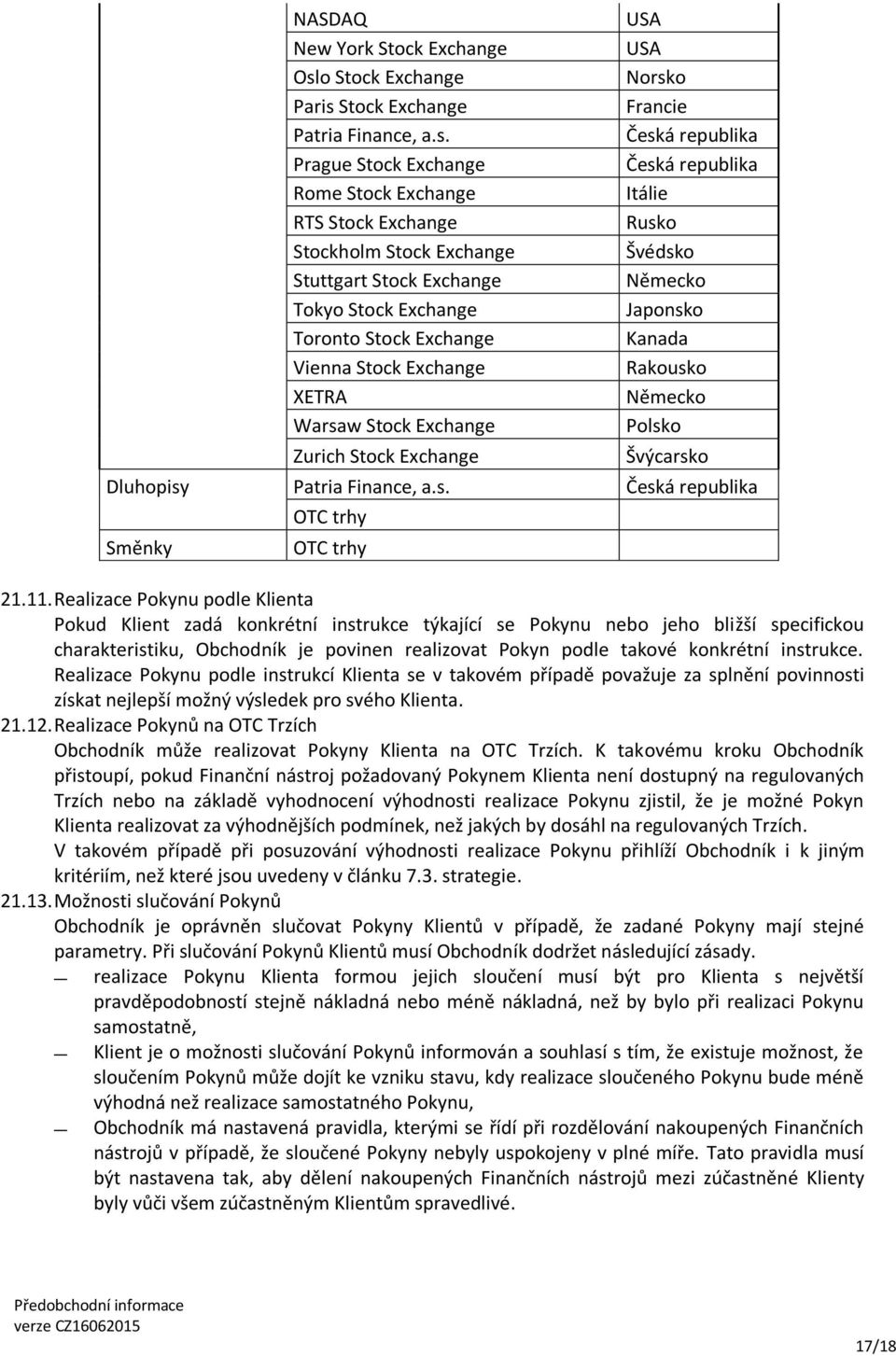 Stock Exchange Patria Finance, a.s.