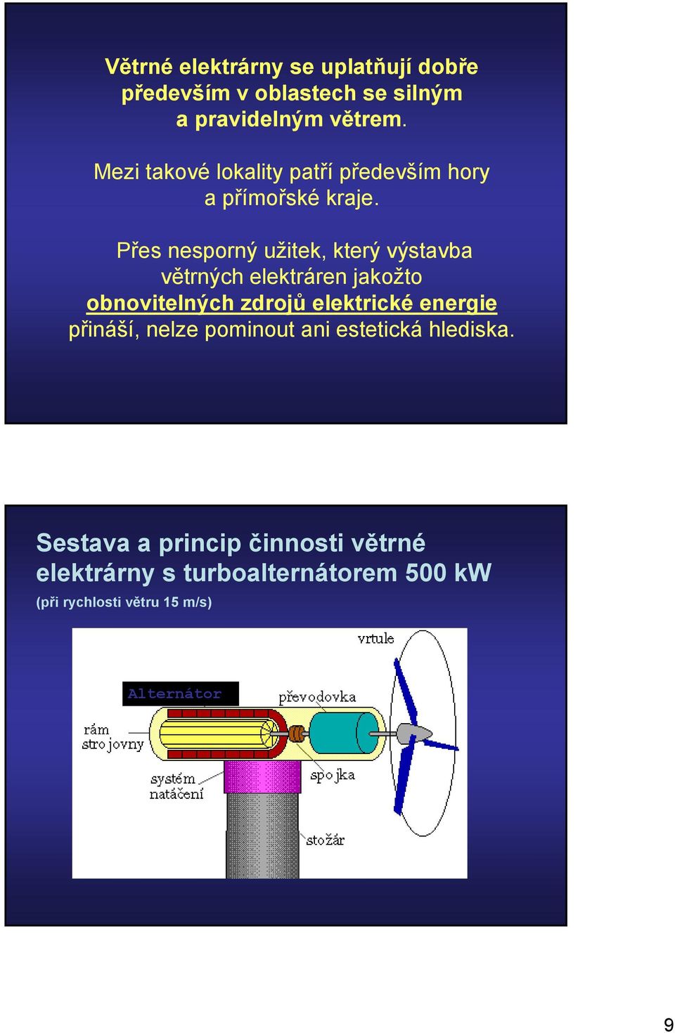 Přes nesporný užitek, který výstavba větrných elektráren jakožto obnovitelných zdrojů elektrické energie