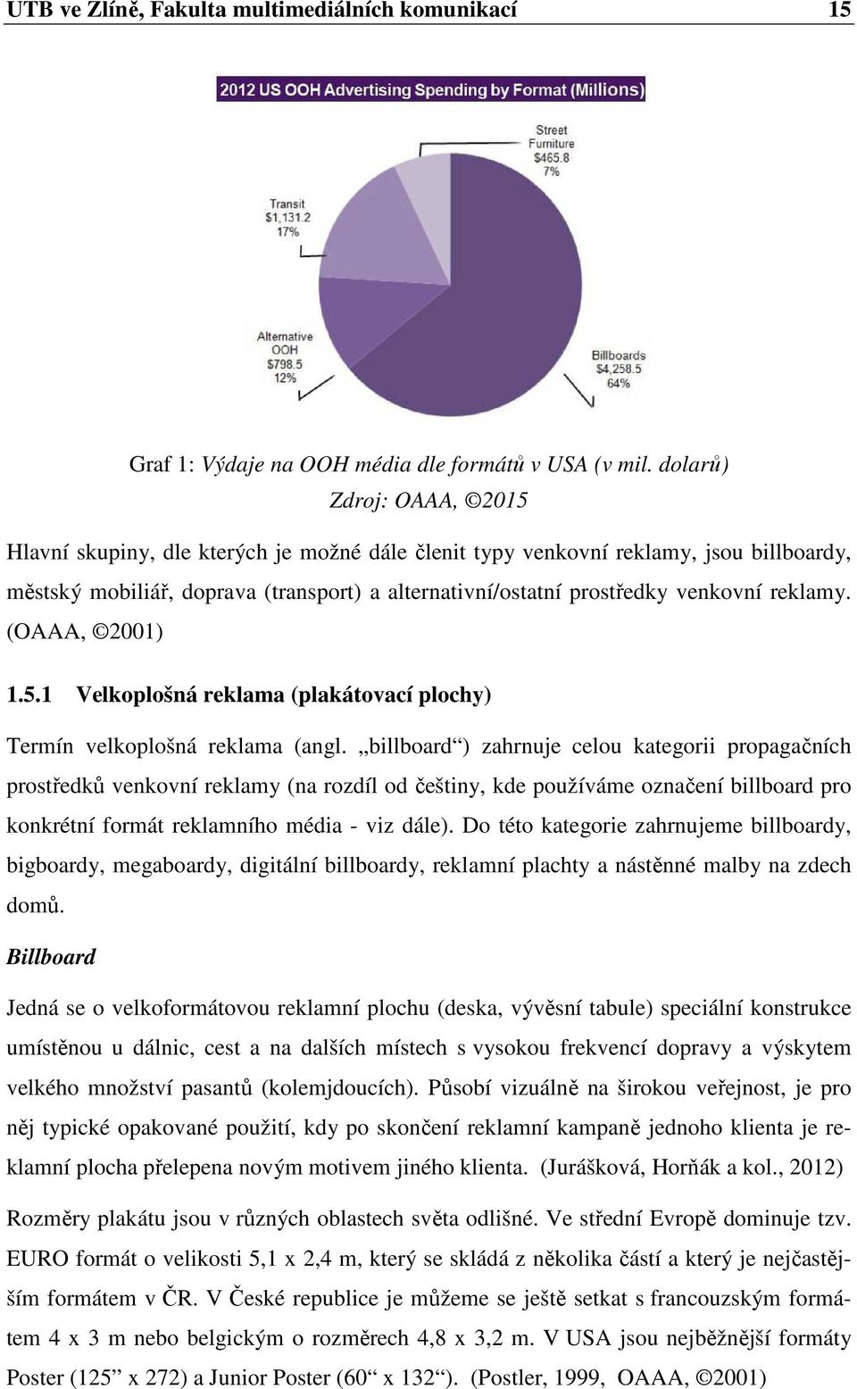 reklamy. (OAAA, 2001) 1.5.1 Velkoplošná reklama (plakátovací plochy) Termín velkoplošná reklama (angl.