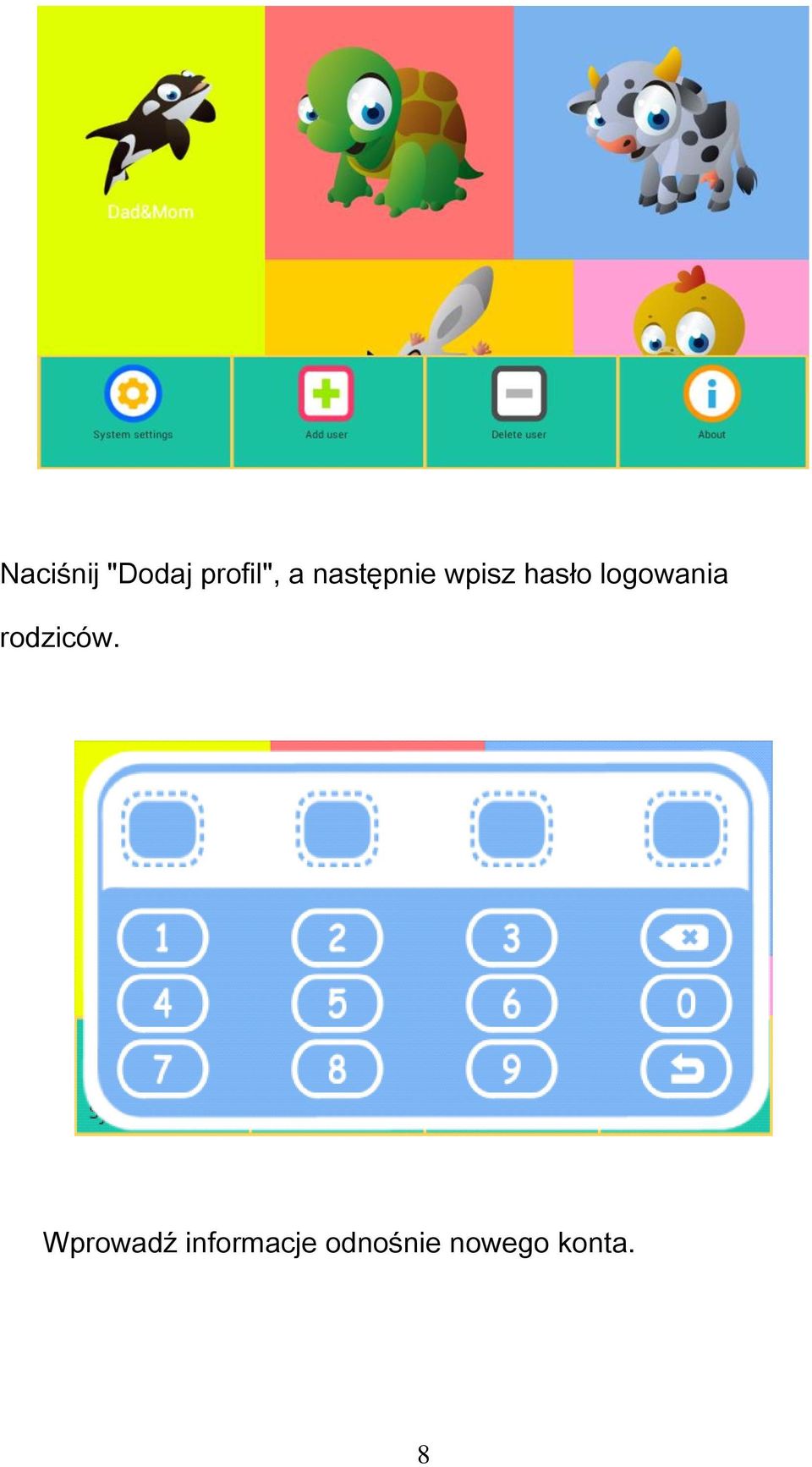 logowania rodziców.