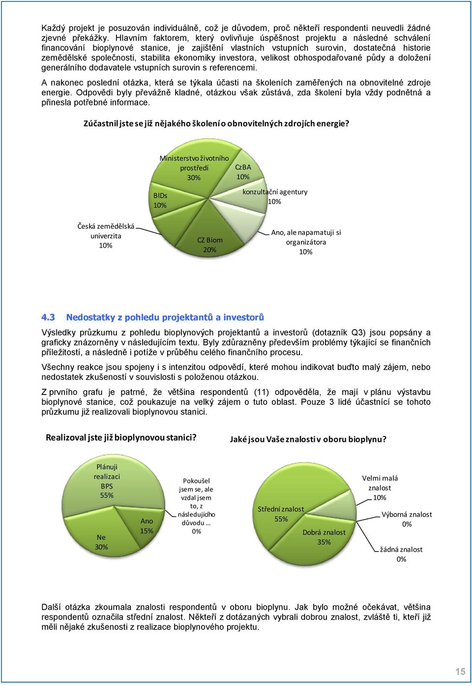 stabilita ekonomiky investora, velikost obhospodařované půdy a doloţení generálního dodavatele vstupních surovin s referencemi.