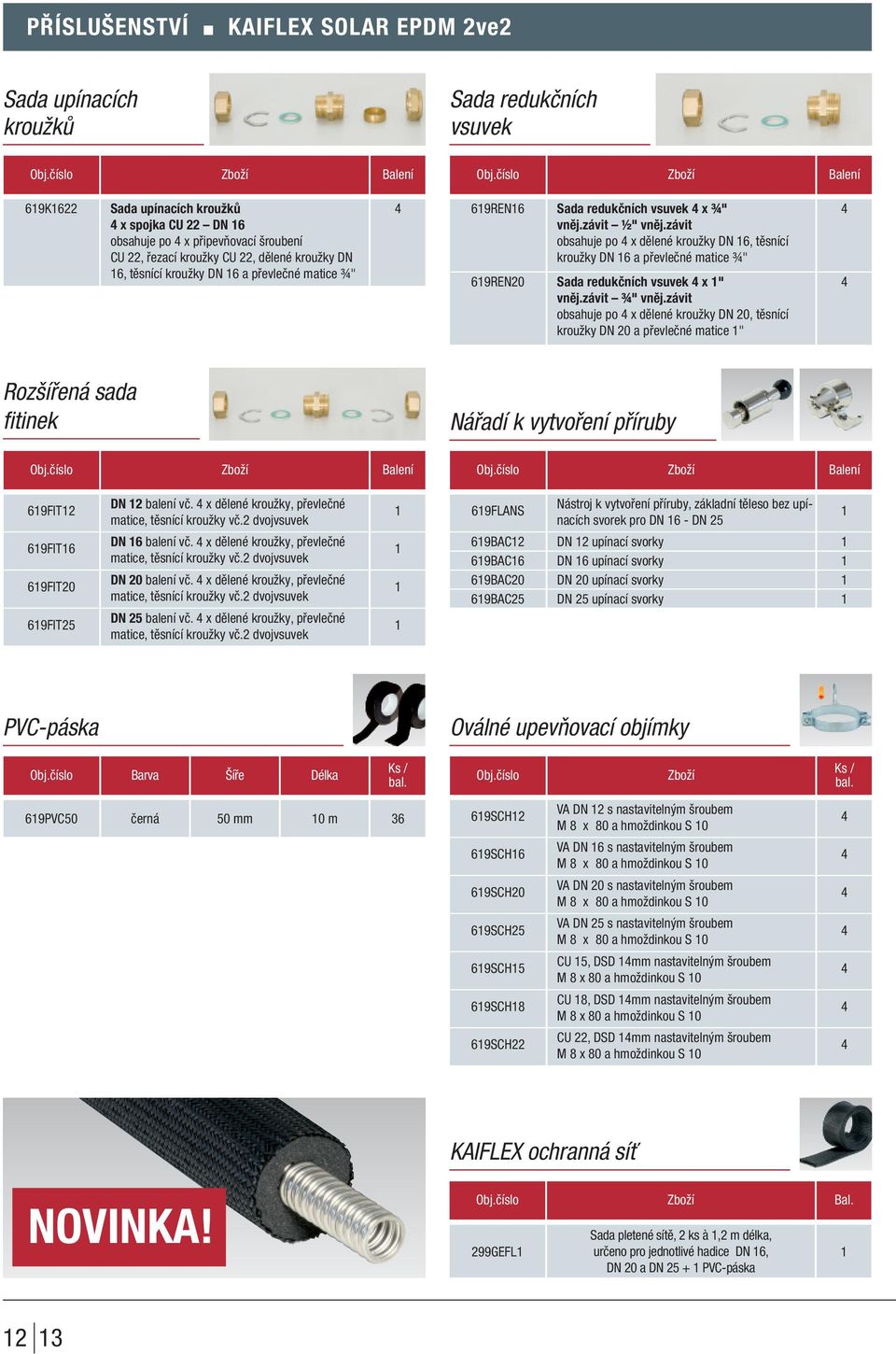 závit obsahuje po x dělené kroužky DN 6, těsnící kroužky DN 6 a převlečné matice ¾" 69REN20 Sada redukčních vsuvek x " vněj.závit ¾" vněj.