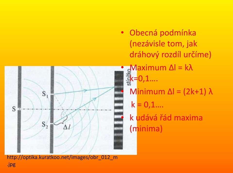 Minimum l = (2k+1) λ k = 0,1.