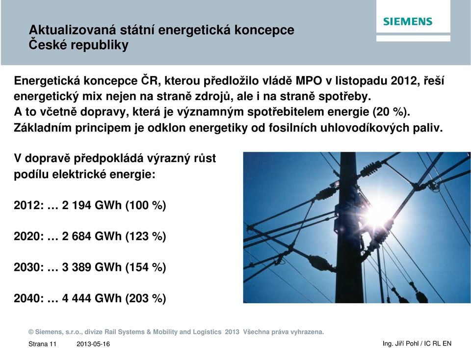 A to včetně dopravy, která je významným spotřebitelem energie (20 %).