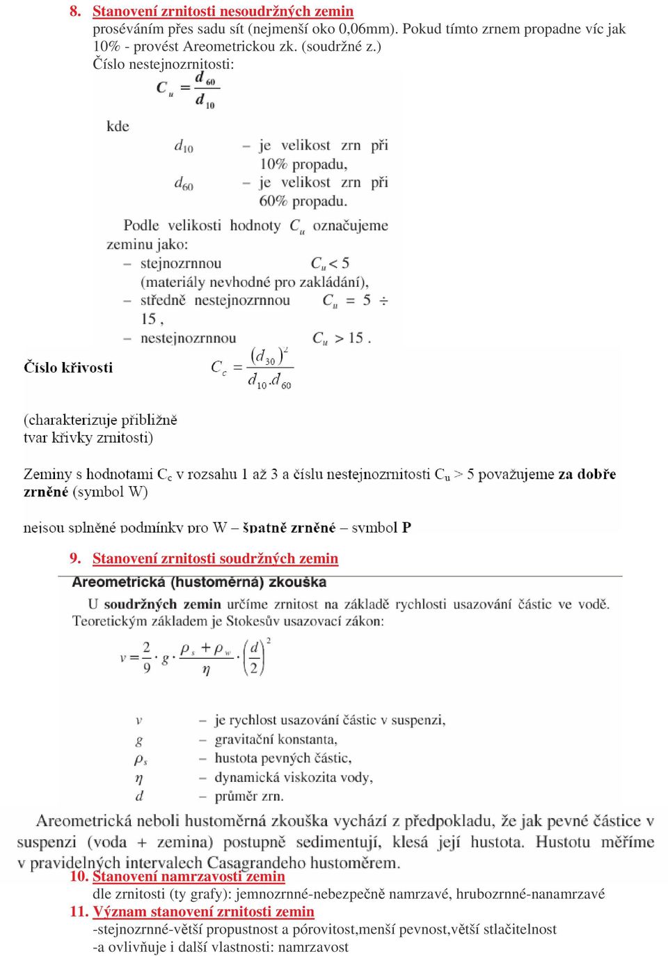 Stanovení zrnitosti soudržných zemin 10.