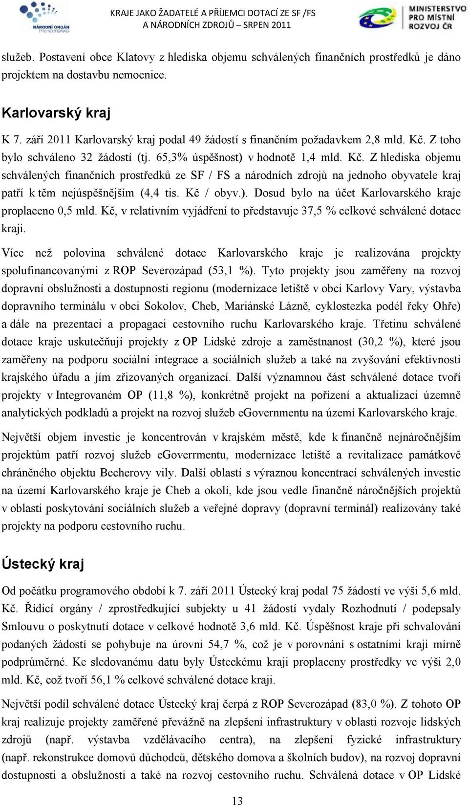 Z toho bylo schváleno 32 žádostí (tj. 65,3% úspěšnost) v hodnotě 1,4 mld. Kč.