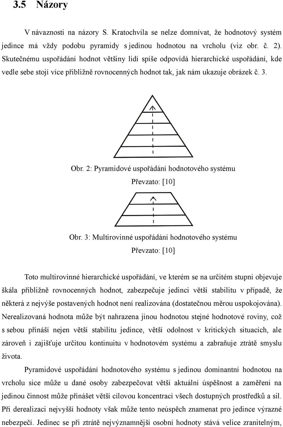 2: Pyramidové uspořádání hodnotového systému Převzato: [10] Obr.