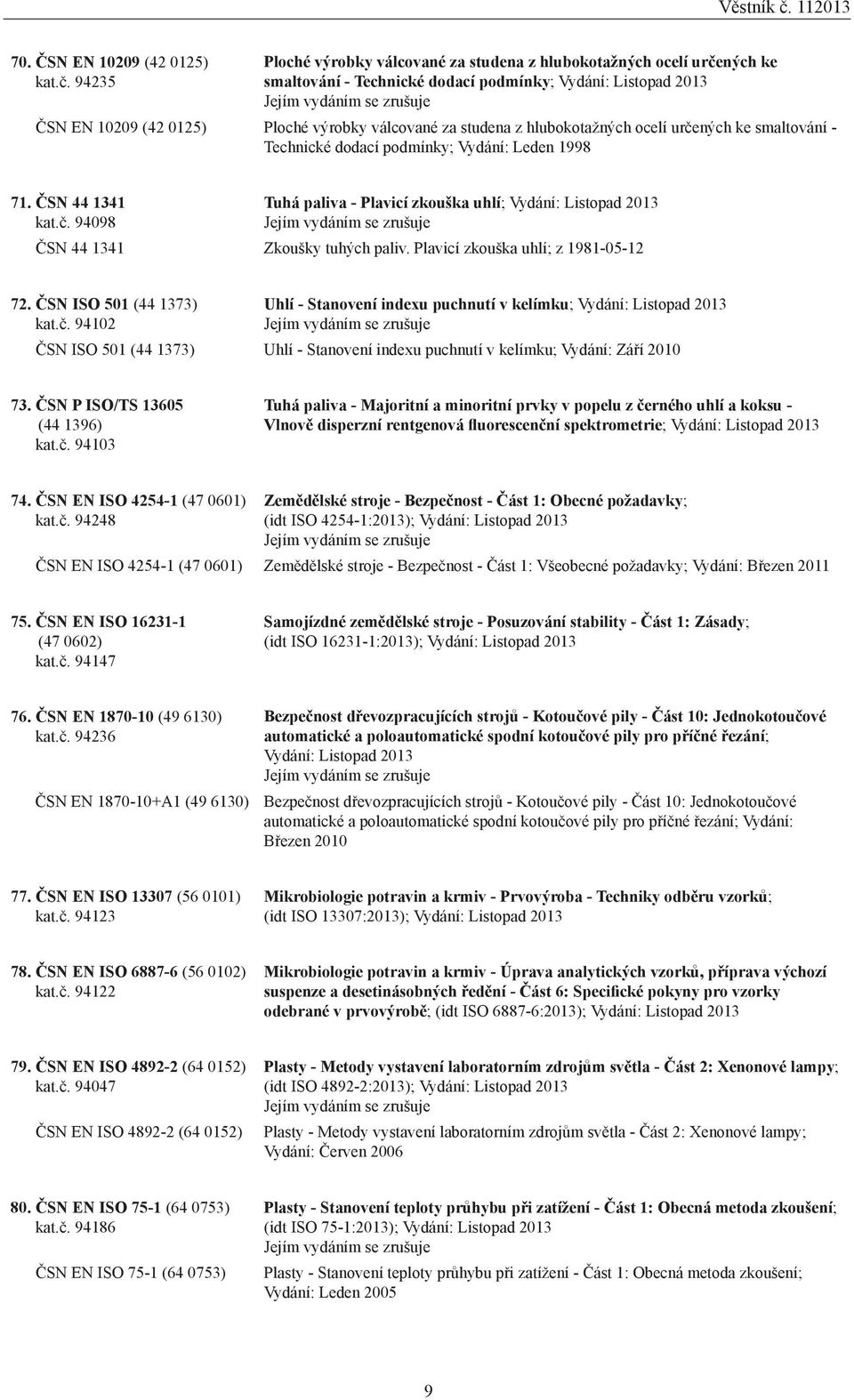 94235 Ploché výrobky válcované za studena z hlubokotažných ocelí určených ke smaltování - Technické dodací podmínky; ČSN EN 10209 (42 0125) Ploché výrobky válcované za studena z hlubokotažných ocelí