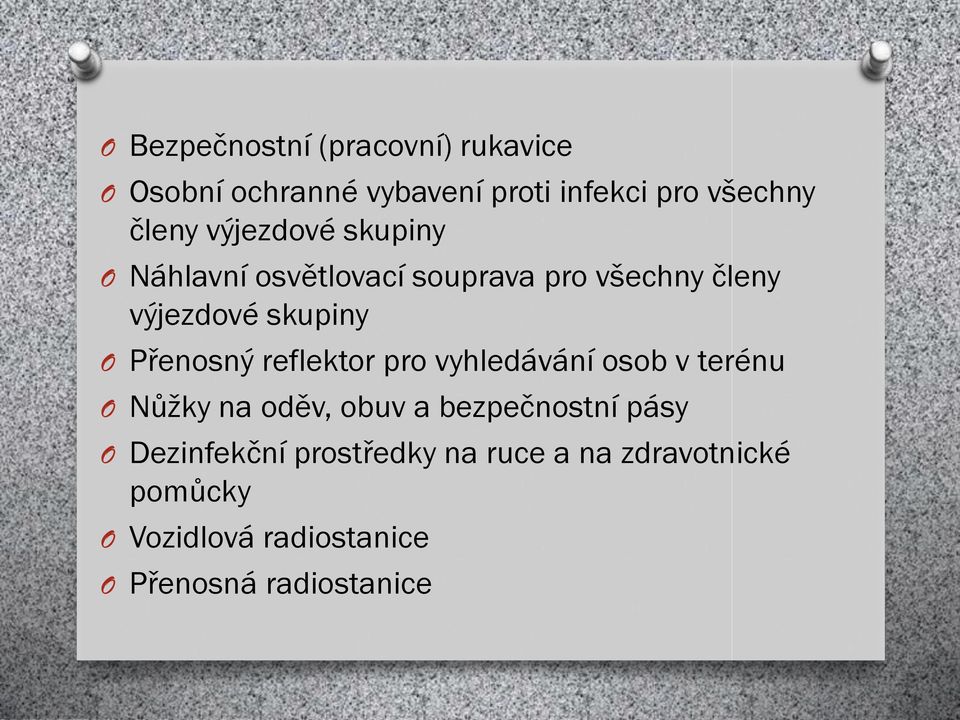 Přenosný reflektor pro vyhledávání osob v terénu O Nůžky na oděv, obuv a bezpečnostní pásy O