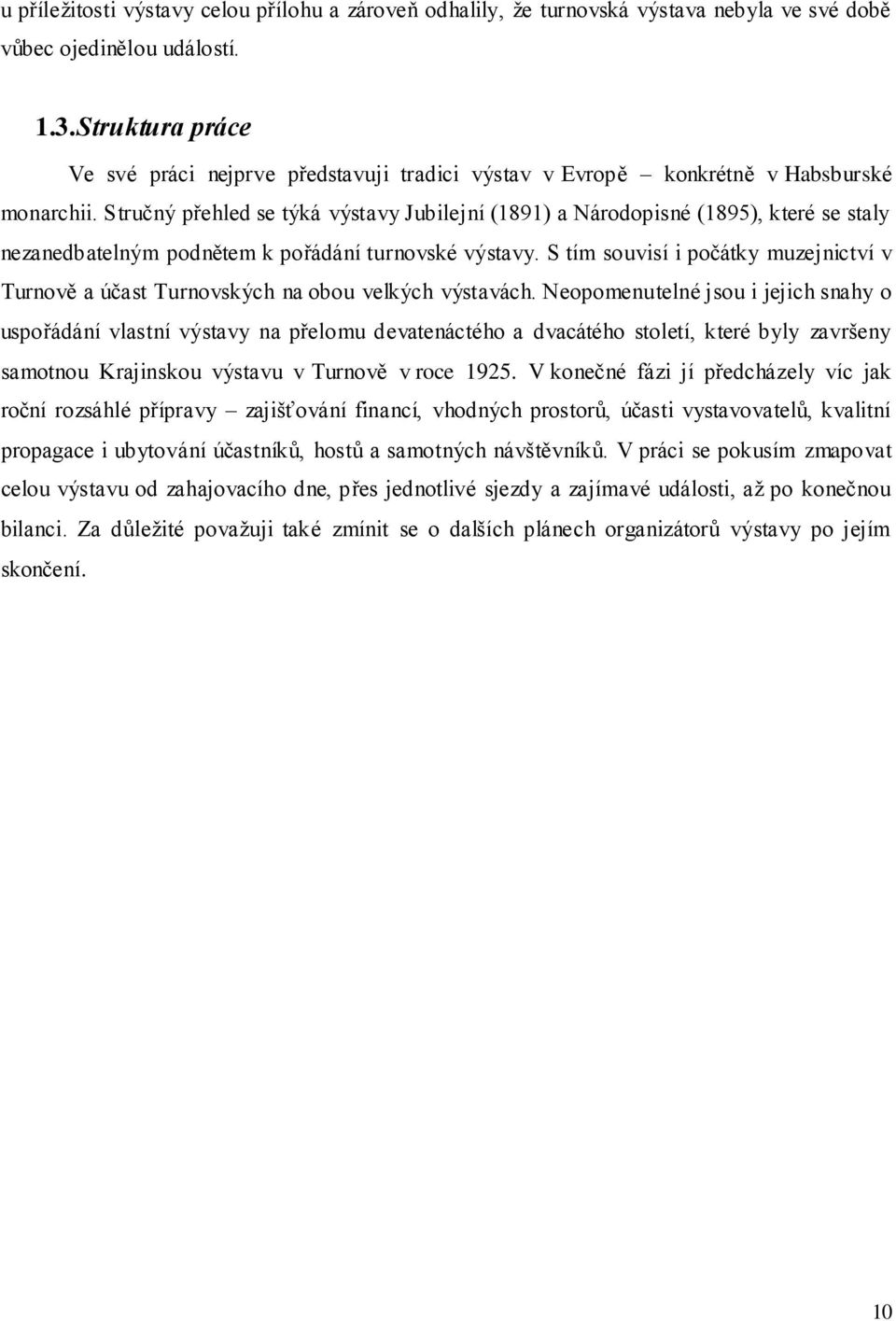 Stručný přehled se týká výstavy Jubilejní (1891) a Národopisné (1895), které se staly nezanedbatelným podnětem k pořádání turnovské výstavy.