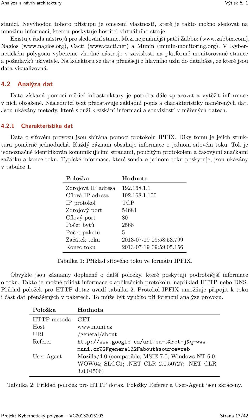 Na kolektoru se data přenášejí z hlavního uzlu do databáze, ze které jsou data vizualizovná. 4.