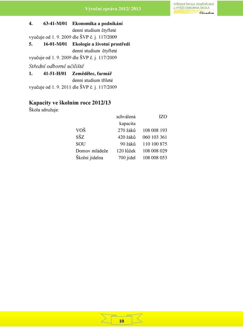 41-51-H/01 Zemědělec, farmář denní studium tříleté vyučuje od 1. 9. 2011 dle ŠVP č. j.