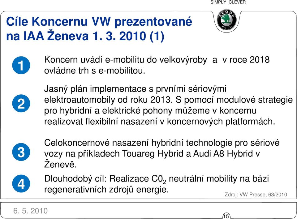 S pomocí modulové strategie pro hybridní a elektrické pohony můžeme v koncernu realizovat flexibilní nasazení v koncernových platformách.