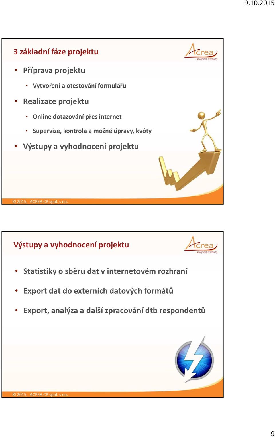 vyhodnocení projektu Výstupy a vyhodnocení projektu Statistiky o sběru dat v internetovém