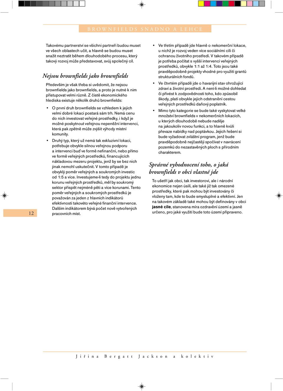 Z čistě ekonomického hlediska existuje několik druhů brownfields: O první druh brownfields se vzhledem k jejich velmi dobré lokaci postará sám trh.