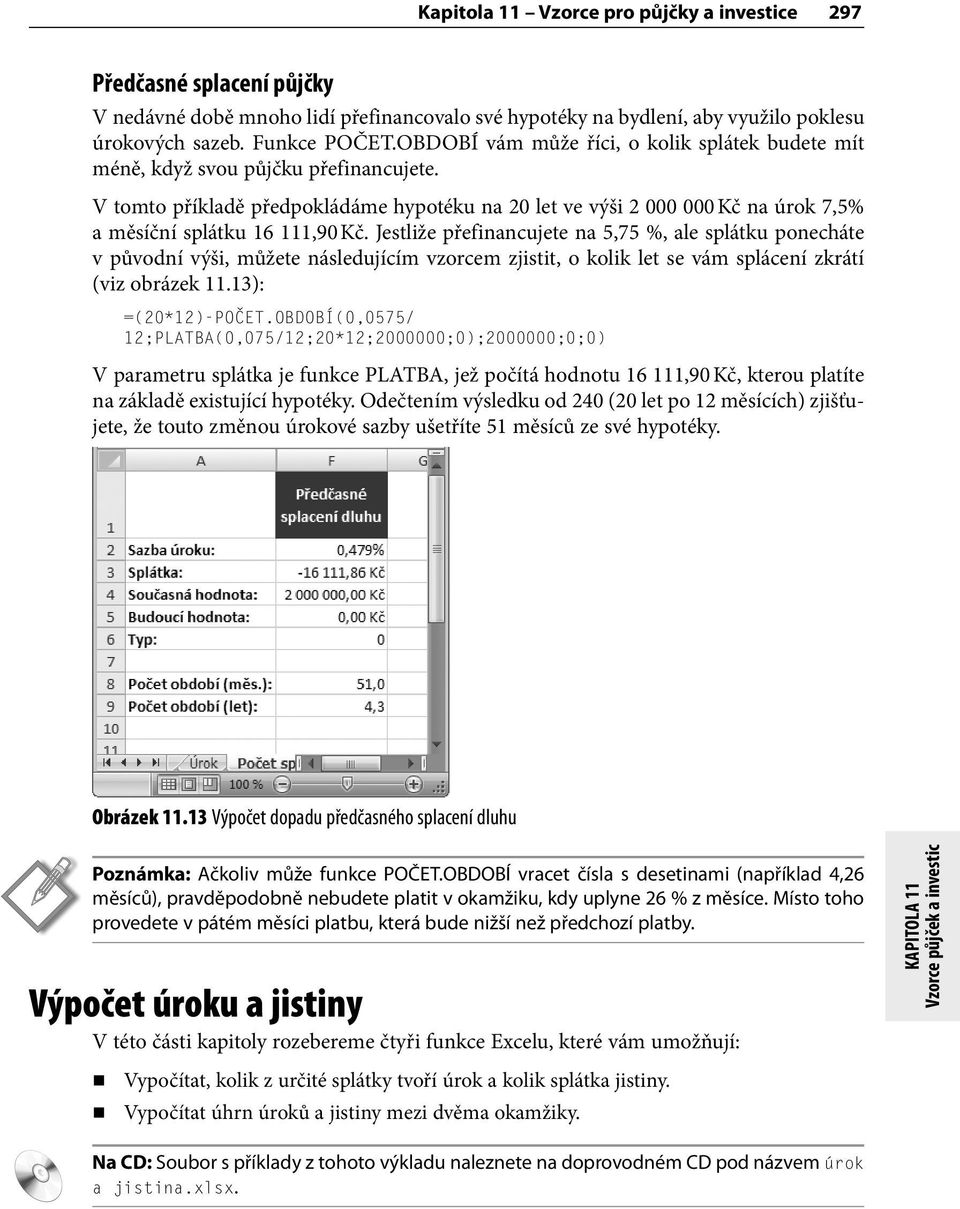 V tomto příkladě předpokládáme hypotéku na 20 let ve výši 2 000 000 Kč na úrok 7,5% a měsíční splátku 16 111,90 Kč.