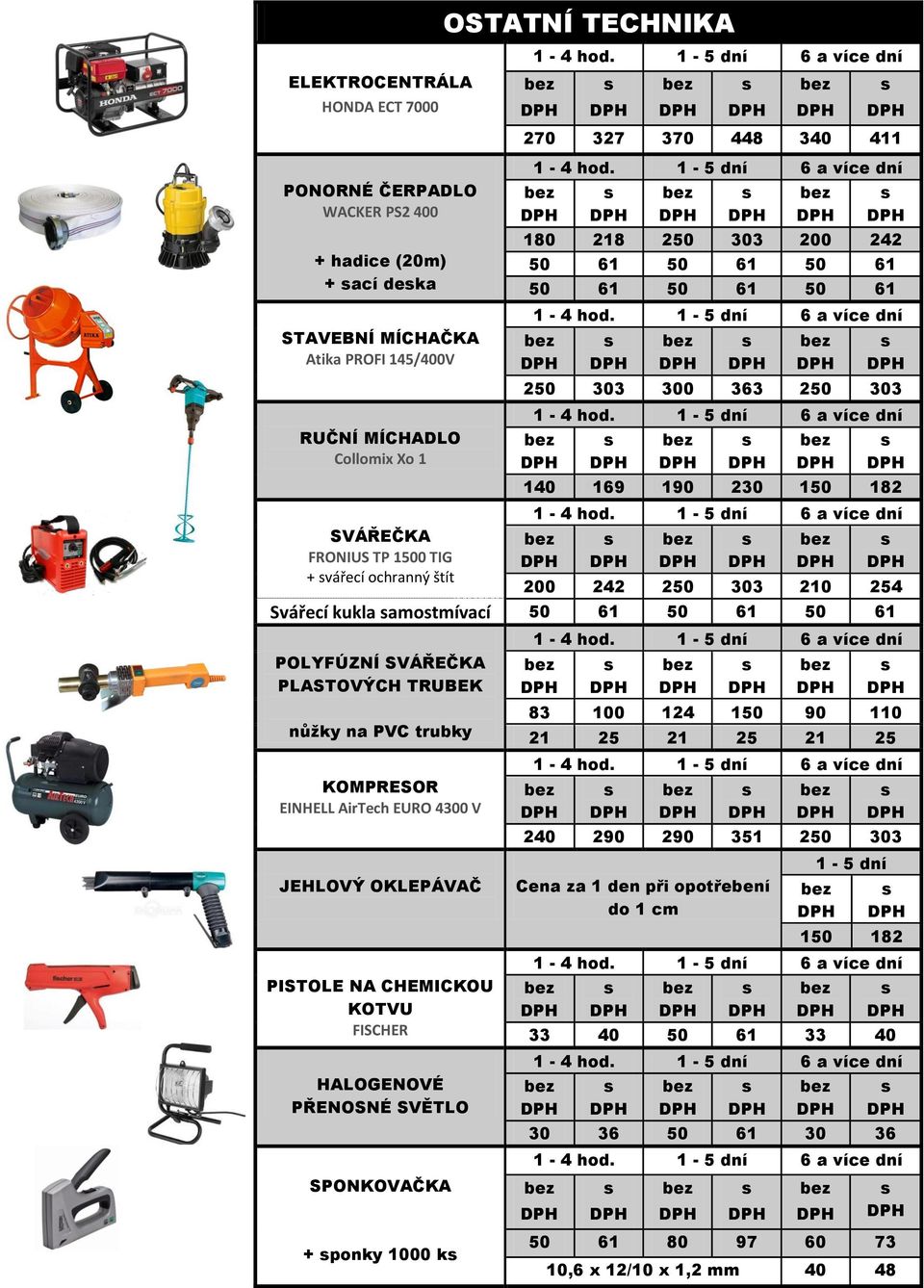 kukla amotmívací 50 61 50 61 50 61 POLYFÚZNÍ SVÁŘEČKA PLASTOVÝCH TRUBEK nůžky na PVC trubky KOMPRESOR EINHELL AirTech EURO 4300 V JEHLOVÝ OKLEPÁVAČ PISTOLE NA CHEMICKOU KOTVU FISCHER HALOGENOVÉ