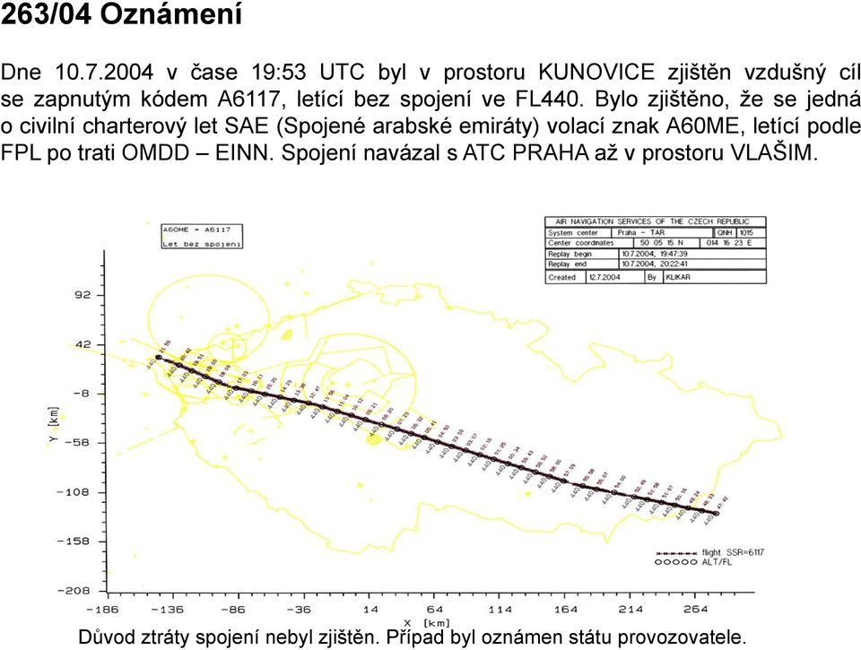 spojení ve FL440.