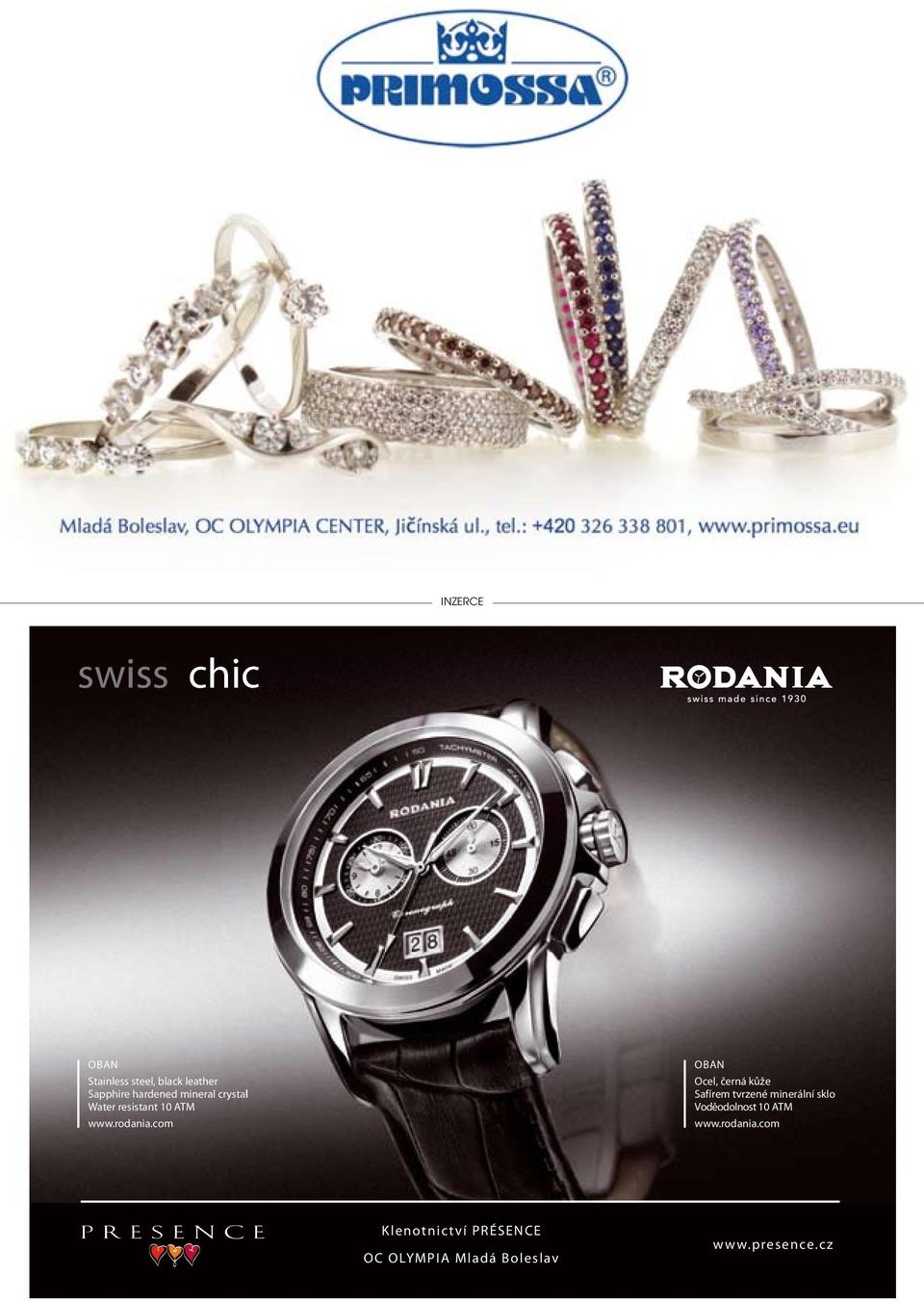hardened mineral crystal Water resistant 10 ATM www.rodania.