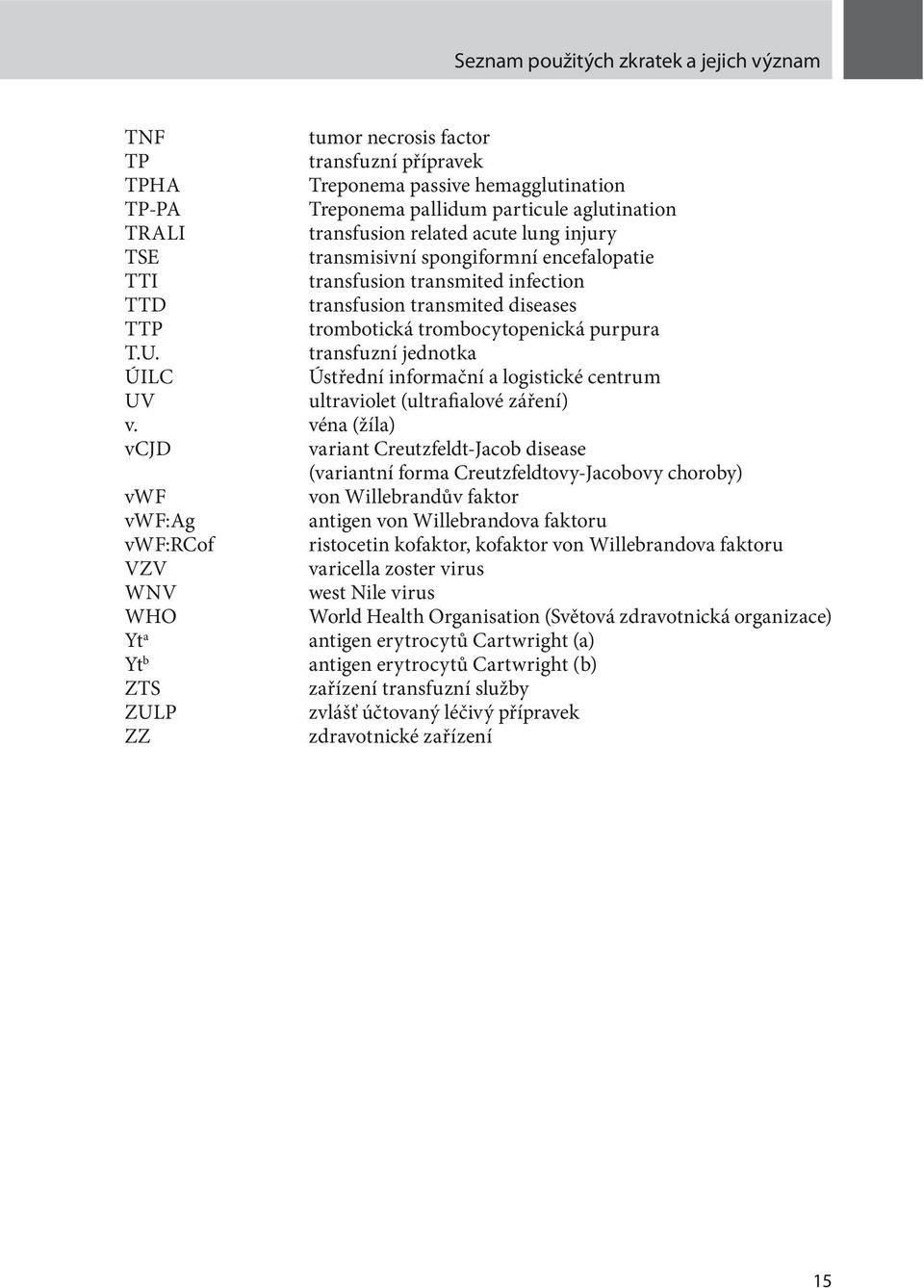 transfuzní jednotka ÚILC Ústřední informační a logistické centrum UV ultraviolet (ultrafialové záření) v.