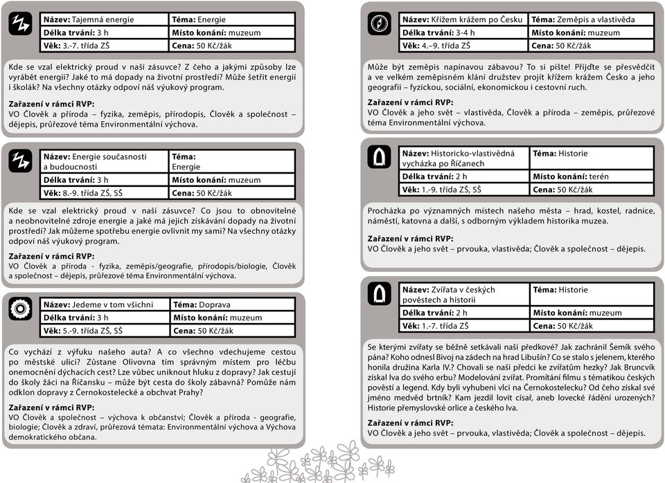VO Člověk a příroda fyzika, zeměpis, přírodopis, Člověk a společnost dějepis, průřezové téma Environmentální výchova. Může být zeměpis napínavou zábavou? To si pište!