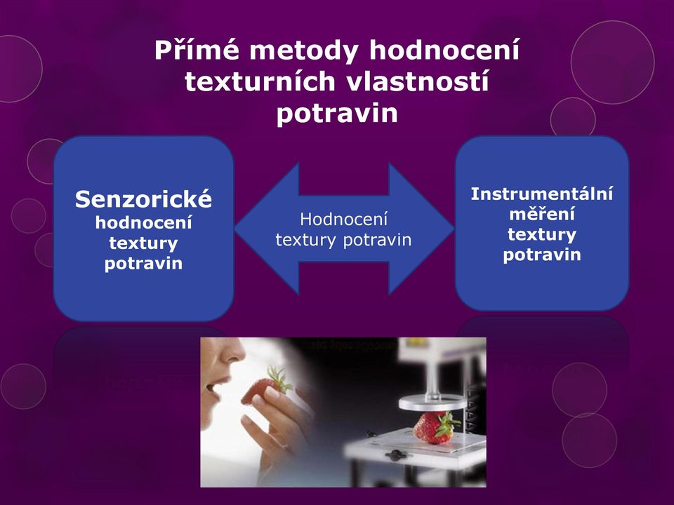 hodnocení textury potravin Hodnocení