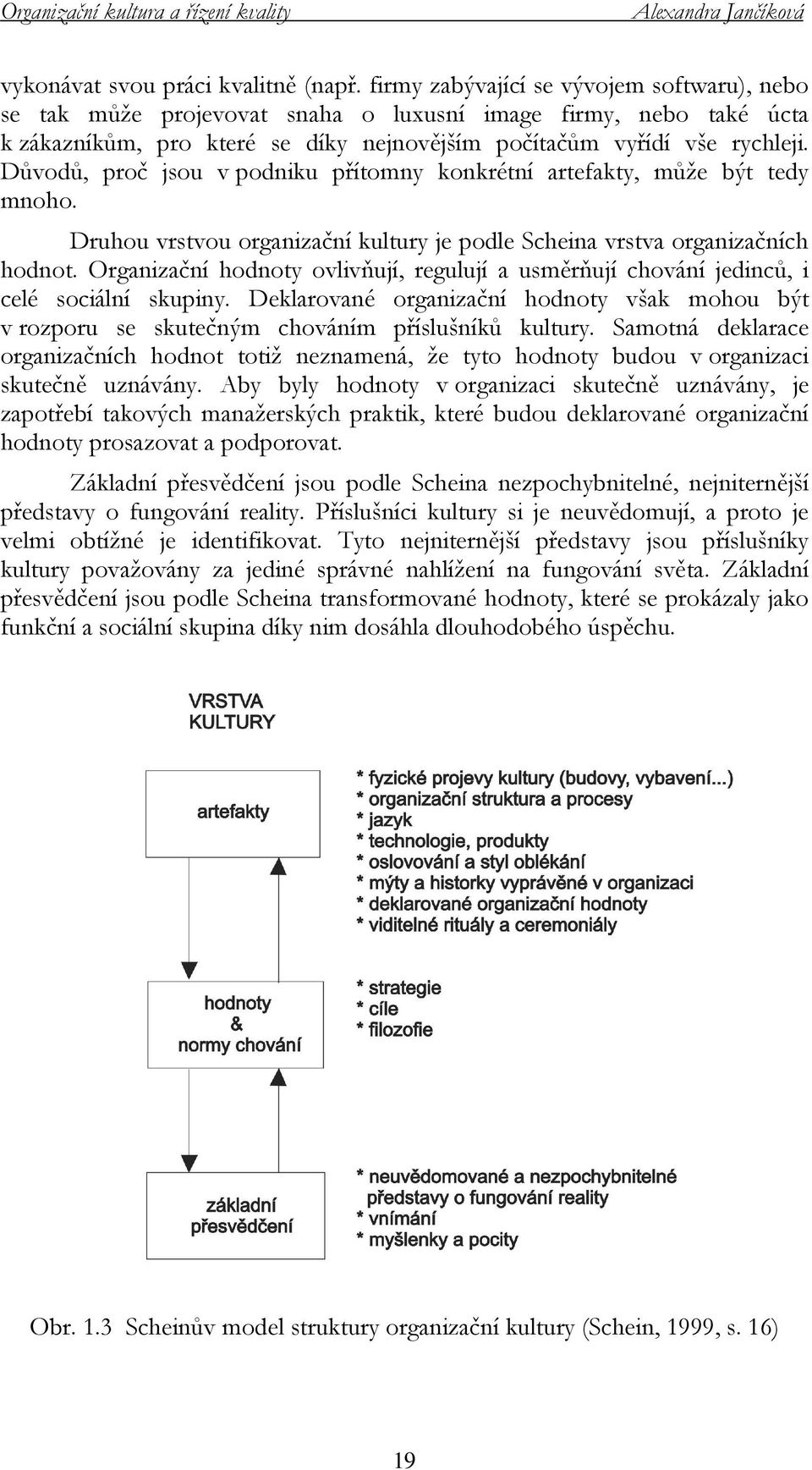 Důvodů, proč jsou v podniku přítomny konkrétní artefakty, může být tedy mnoho. Druhou vrstvou organizační kultury je podle Scheina vrstva organizačních hodnot.