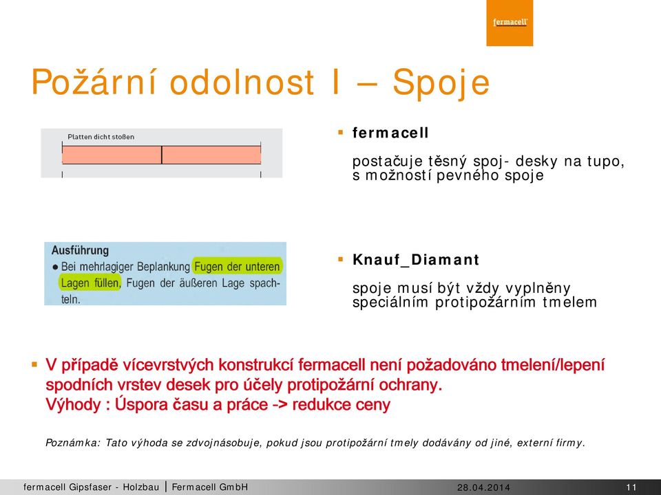 tmelení/lepení spodních vrstev desek pro účely protipožární ochrany.