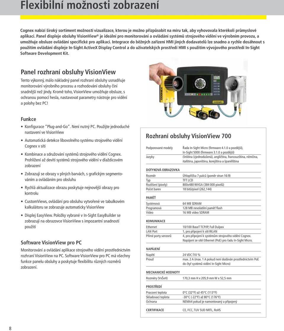 ntegrace do běžných zařízení HM jiných dodavatelů lze snadno a rychle dosáhnout s použitím ovládání displeje n-sight Active Display Control a do uživatelských prostředí HM s použitím vývojového