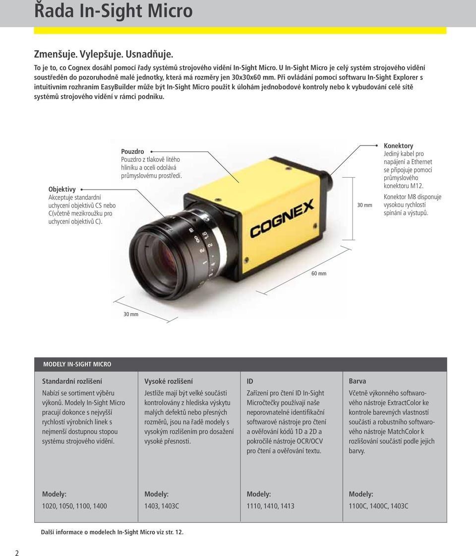 ři ovládání pomocí softwaru n-sight xplorer s intuitivním rozhraním asybuilder může být n-sight Micro použit k úlohám jednobodové kontroly nebo k vybudování celé sítě systémů strojového vidění v