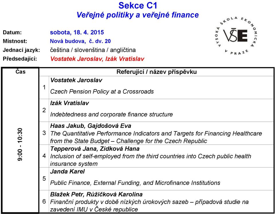 The Quantitative Performance Indicators and Targets for Financing Healthcare from the State Budget Challenge for the Czech Republic Tepperová Jana, Zídková Hana Inclusion of