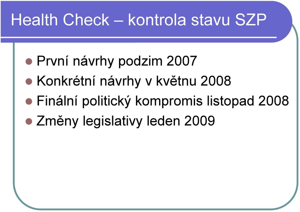 květnu 2008 Finální politický kompromis