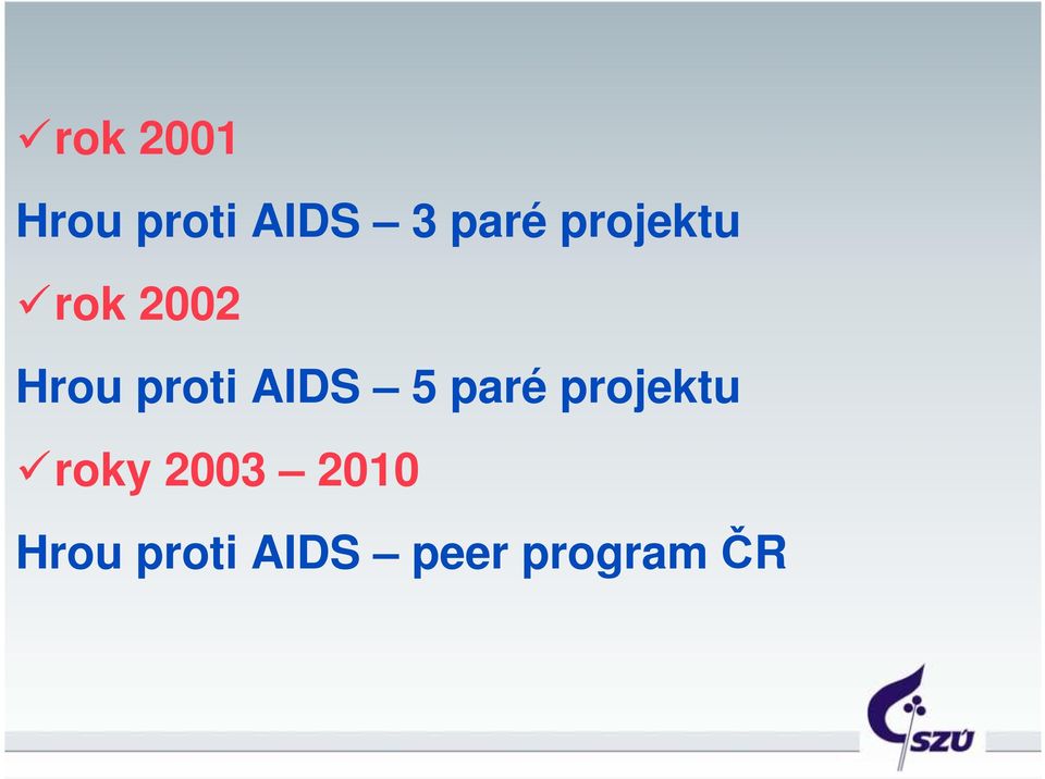 AIDS 5 paré projektu roky 2003