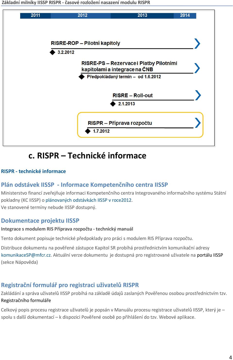 systému Státní pokladny (KC IISSP) o plánovaných odstávkách IISSP v roce2012. Ve stanovené termíny nebude IISSP dostupný.